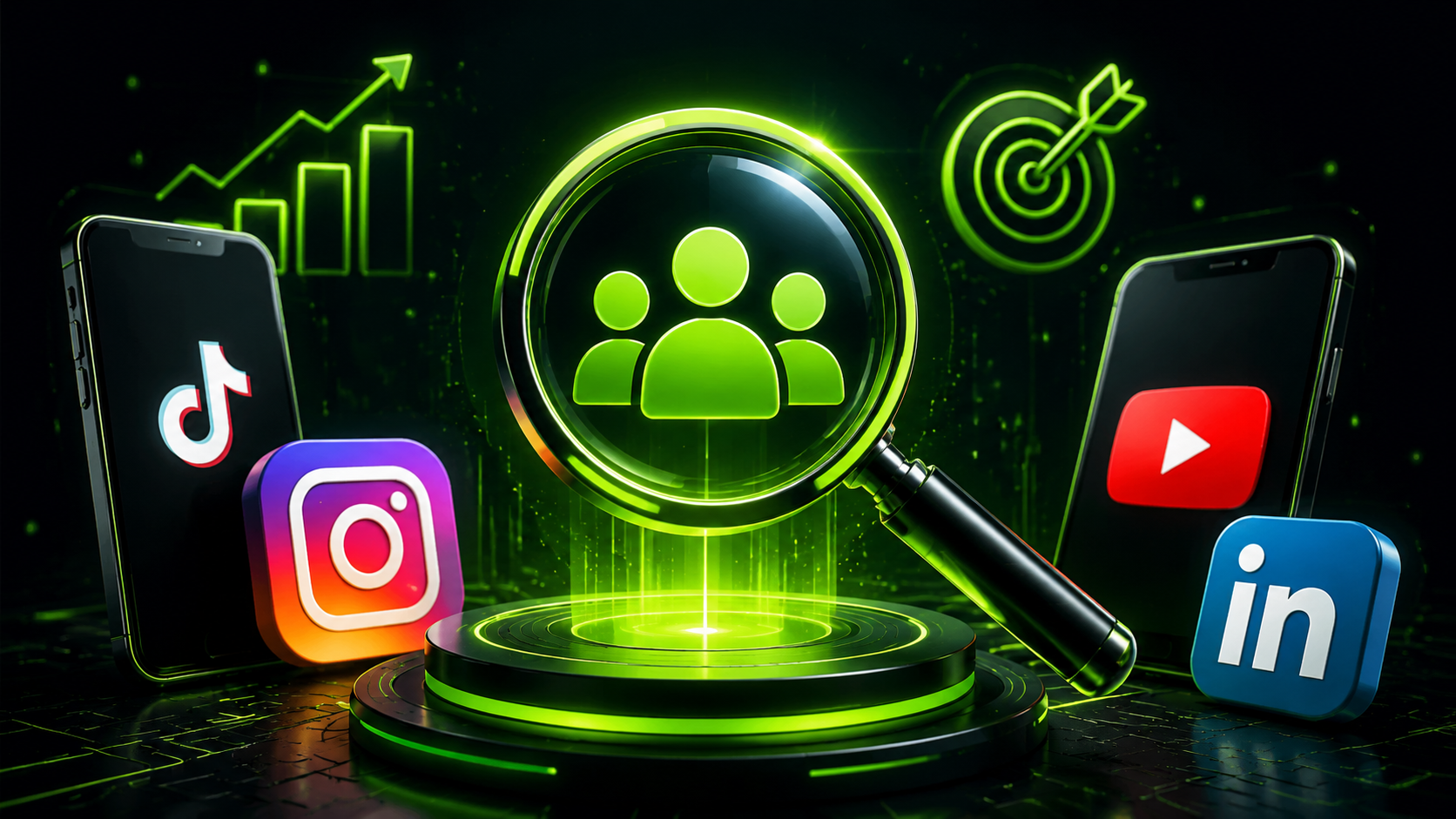 Social SEO concept showing social media platforms, search optimization, and digital visibility growth for businesses in 2026